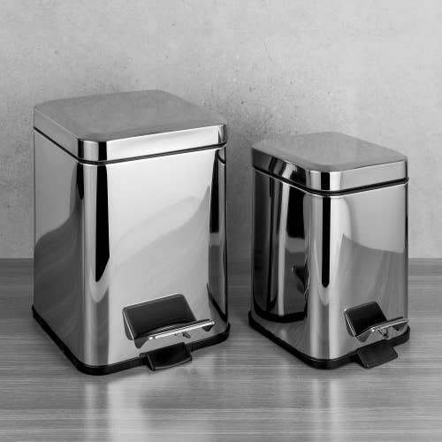 Immagine di Colombo Design CONTRACT poubelle in acciaio inox, con sistema di chiusura ammortizzata, finitura cromo B92100CR