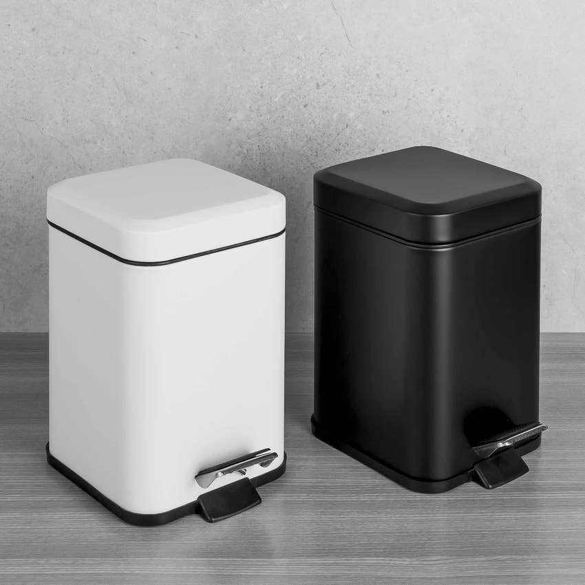 Immagine di Colombo Design CONTRACT poubelle in acciaio inox, con sistema di chiusura ammortizzata, colore nero finitura opaco B92100NM