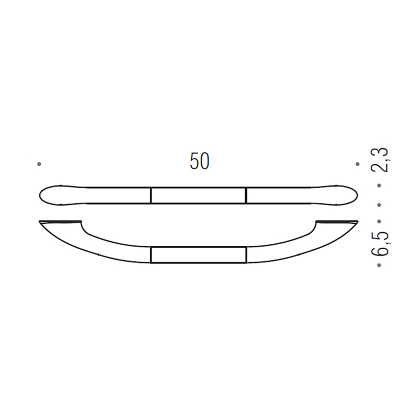 Immagine di Colombo Design CONTRACT maniglione da vasca L.50 cm, finitura cromo B97340CR