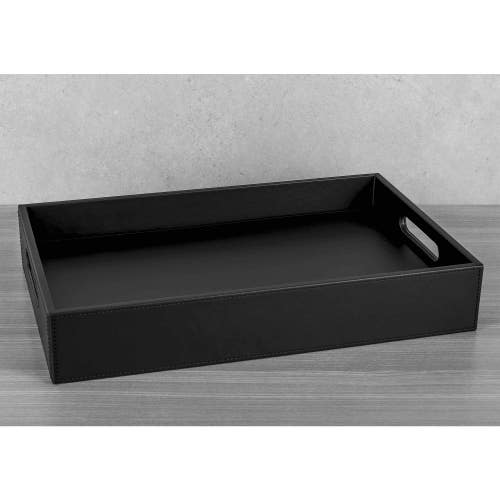 Immagine di Colombo Design COMPLEMENTI vassoio porta oggetti per cavalletto B9736, struttura rivestita in ecopelle, colore nero B92050-EPN