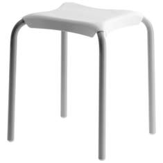 Immagine di Colombo Design CONTRACT SIT sgabello seduta, seduta in ABS colore bianco, struttura in alluminio verniciato con polvere epossidica, colore grigio B99550-BI