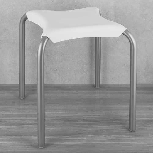 Immagine di Colombo Design CONTRACT SIT sgabello seduta, seduta in ABS colore bianco, struttura in alluminio verniciato con polvere epossidica, colore grigio B99550-BI