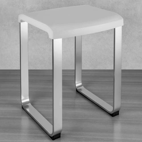 Immagine di Colombo Design CONTRACT FLAT sgabello, seduta in resina termoplastica, struttura in alluminio anodizzato, colore bianco B99670-BI