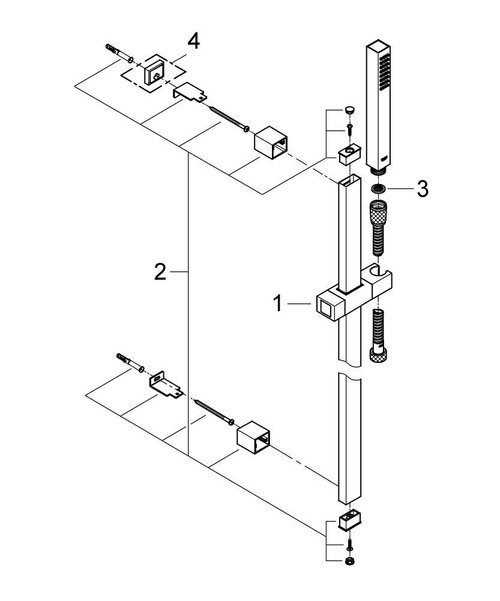 Immagine di Grohe Euphoria Cube+ Stick Set asta doccia a getto fisso, cromo 27891000