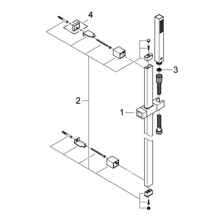 Immagine di Grohe Euphoria Cube+ Stick Set asta doccia a getto fisso, cromo 27891000