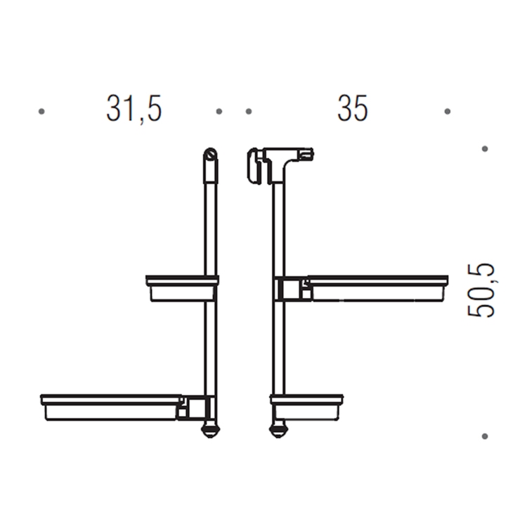 Colombo Design B97100CR-BI RICAMBIO porta oggetti universale GIPSY per box  doccia, finitura cromo