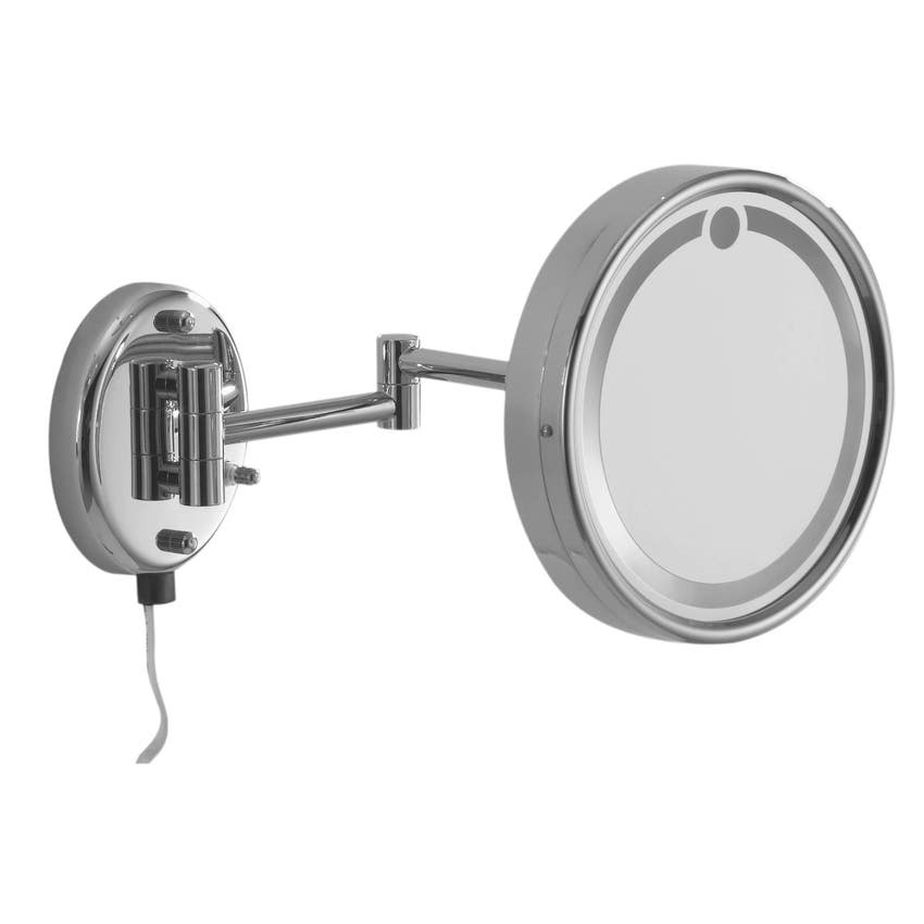 Immagine di Colombo Design Specchio a muro con luce incorporata, finitura cromo B99660CR