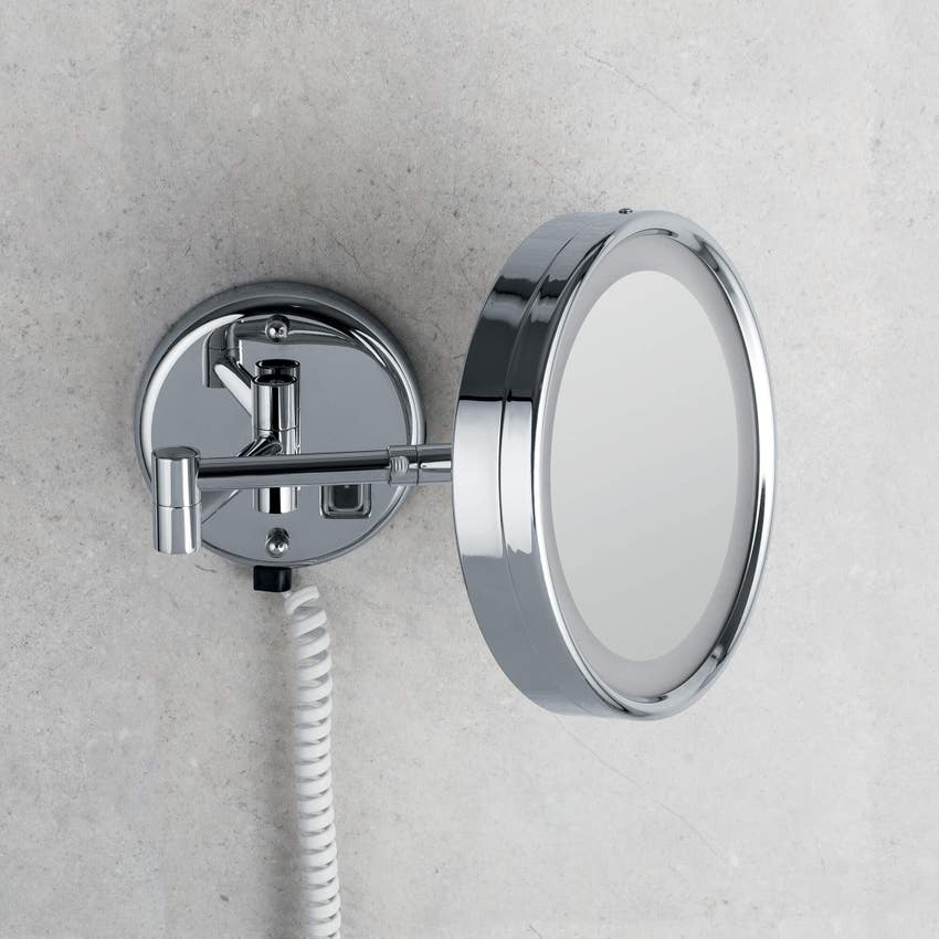 Immagine di Colombo Design Specchio a muro con luce incorporata, finitura cromo B99660CR