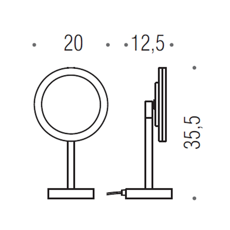 Colombo Design B97550CR Specchio da appoggio con luce a led incorporata,  finitura cromo