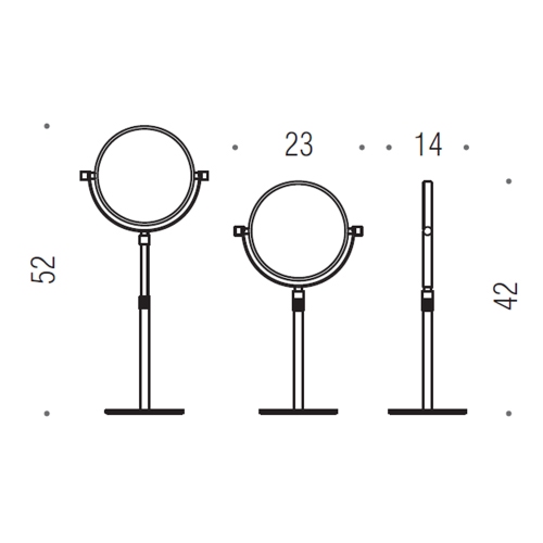 Immagine di Colombo Design Specchio da appoggio, regolabile in altezza, finitura cromo B97520CR