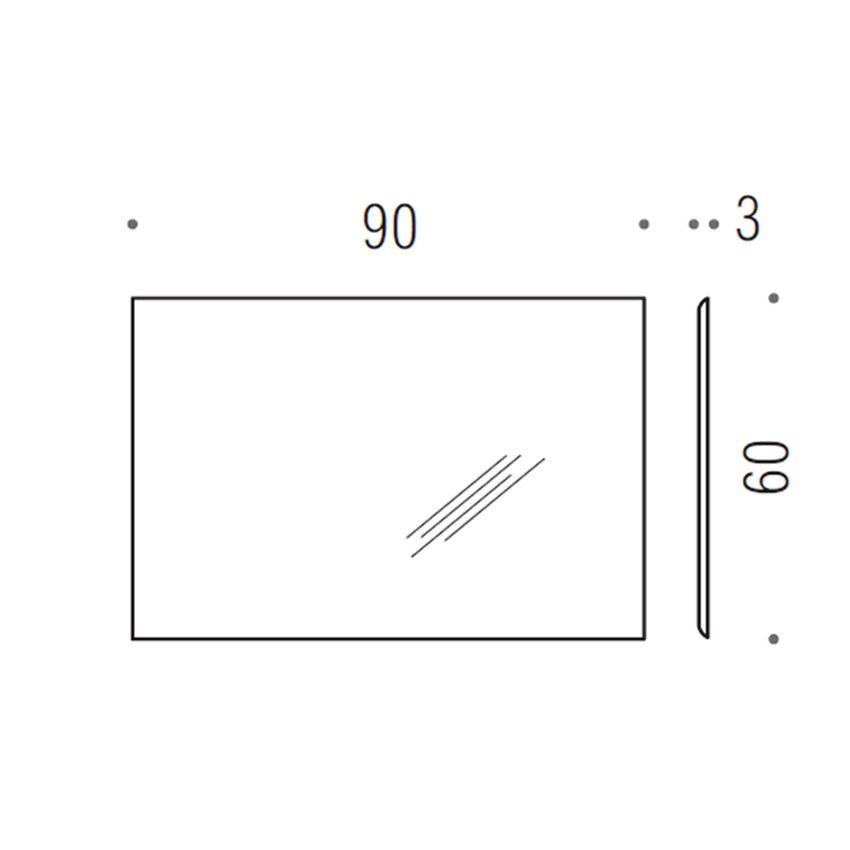 Immagine di Colombo Design FASHION MIRRORS specchio L.90 H.60 cm, in alluminio, a led B20650