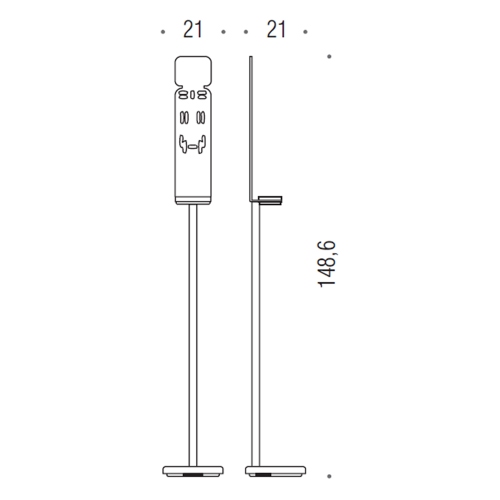 Immagine di Colombo Design CONTRACT piantana per distributore elettronico di sapone e gel ignienizzante touchless, colore bianco B99900-BI