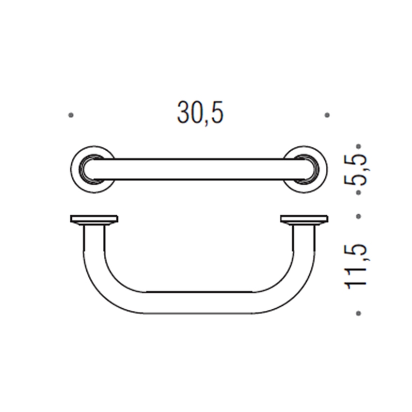 Immagine di Colombo Design CONTRACT maniglione da vasca L.30.5 cm, finitura cromo B97200CR