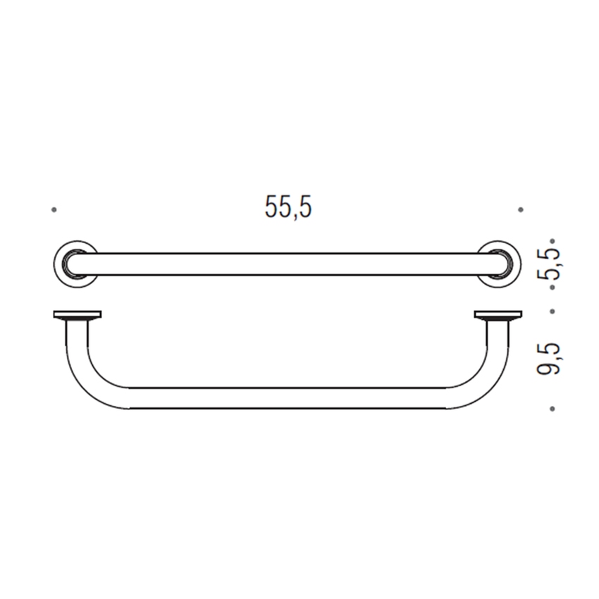 Immagine di Colombo Design CONTRACT maniglione da vasca L.55.5 cm, finitura cromo B97210CR