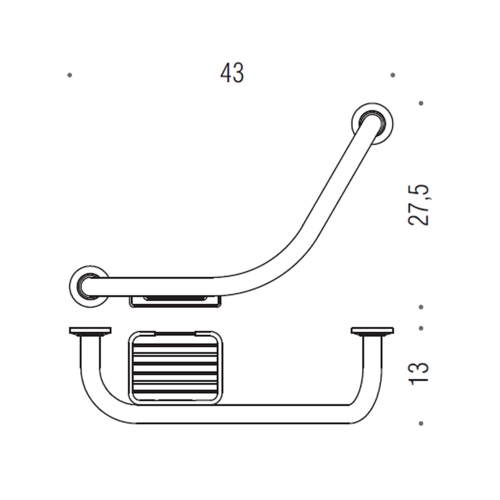 Immagine di Colombo Design CONTRACT maniglione da vasca con porta sapone reversibile, finitura cromo B97220CR