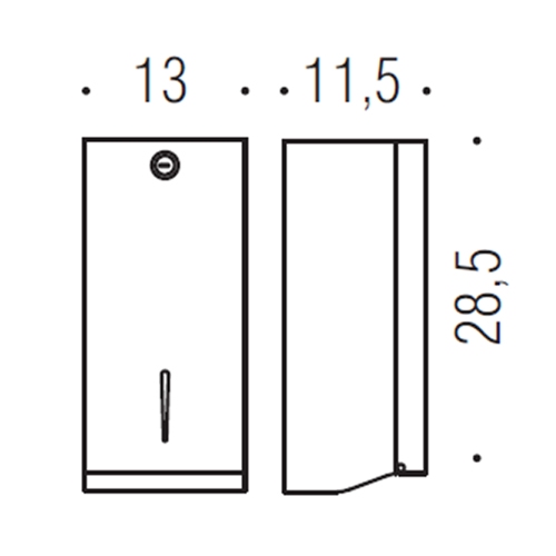 Immagine di Colombo Design CONTRACT distributore di carta igienica a foglio singolo, con serratura di sicurezza, in acciaio inox, finitura cromo B99760CR