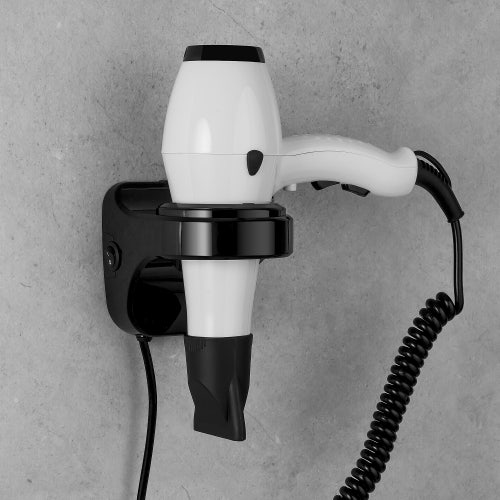 Immagine di Colombo Design CONTRACT supporto a muro ad anello con tasto on/off, funzione antitaccheggio per B9971 e B9998, colore nero B99740-NE    