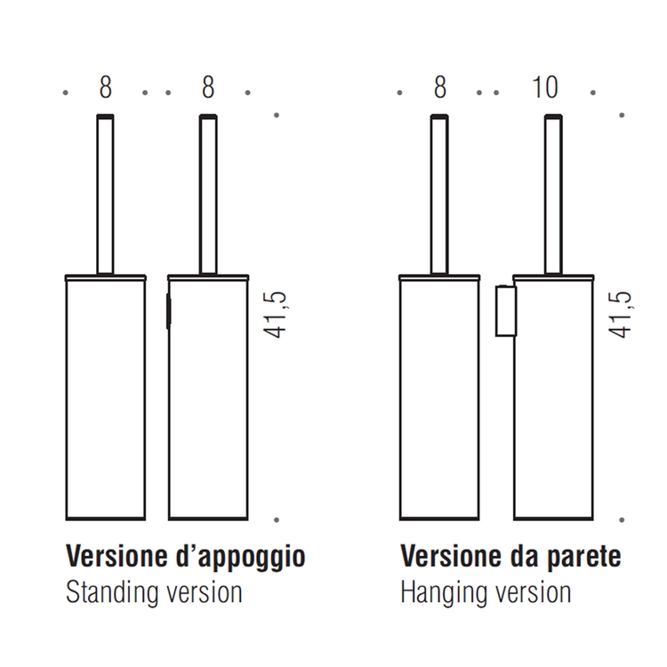 Colombo Design B97060CR CONTRACT SMART porta scopino da parete/appoggio,  finitura cromo