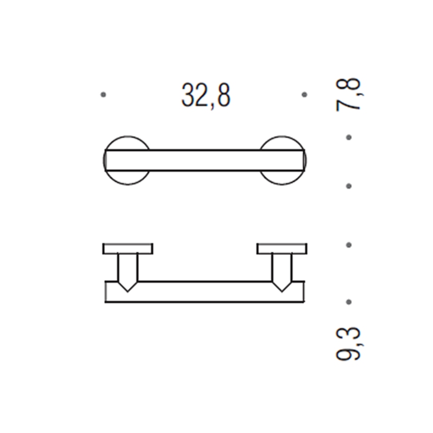 Immagine di Colombo Design CONTRACT maniglione orizzontale/verticale L.32.8 cm, finitura cromo B97230CR