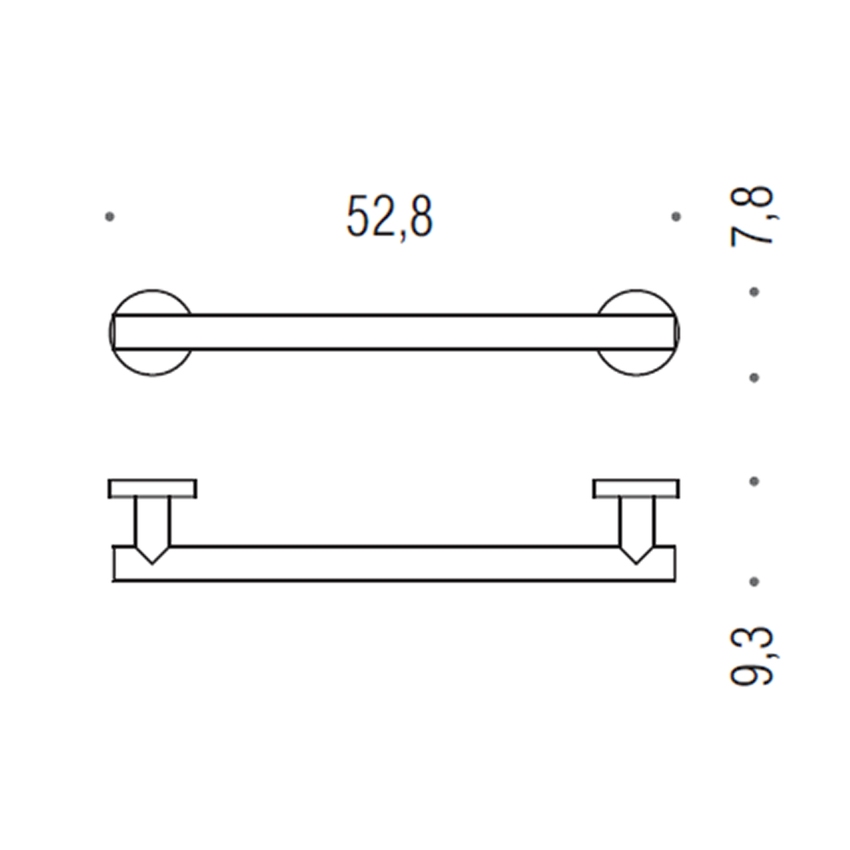 Immagine di Colombo Design CONTRACT maniglione orizzontale/verticale L.52.8 cm, finitura cromo B97240CR