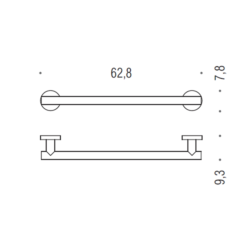 Immagine di Colombo Design CONTRACT maniglione orizzontale/verticale L.62.8 cm, finitura cromo B97250CR