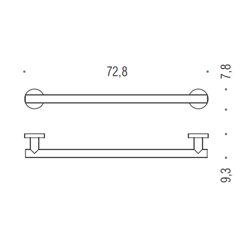 Immagine di Colombo Design CONTRACT maniglione orizzontale/verticale L.72.8 cm, finitura cromo B97260CR