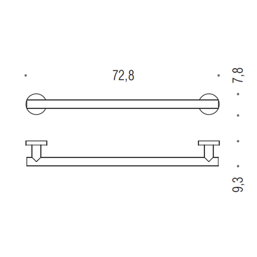 Immagine di Colombo Design CONTRACT maniglione orizzontale/verticale L.72.8 cm, finitura cromo B97260CR