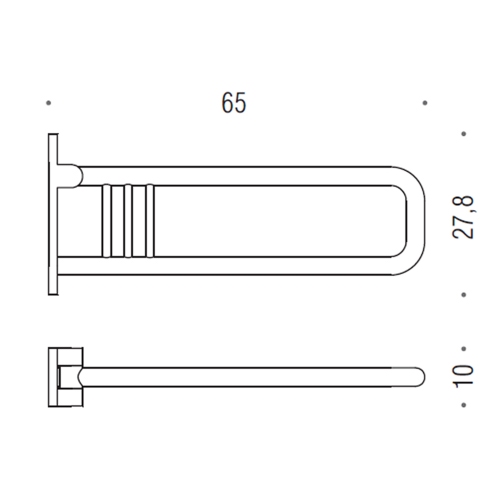 Immagine di Colombo Design CONTRACT appoggio ribaltabile L.65 cm, finitura cromo B97270CR
