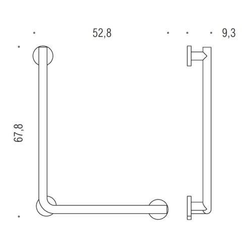 Immagine di Colombo Design CONTRACT sostegno a 90° reversibile, finitura cromo B97320CR