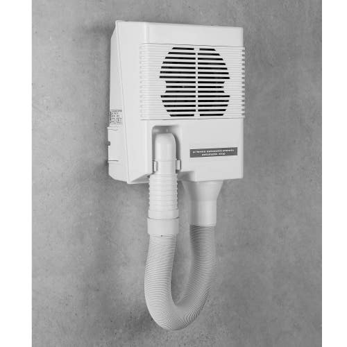 Immagine di Colombo Design CONTRACT asciugacapelli da parete con tubo flessibile, colore bianco B99730-BI