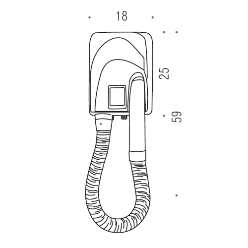 Immagine di Colombo Design CONTRACT asciugacapelli da parete con presa universale per rasoio 110/220 V, colore bianco B9993N