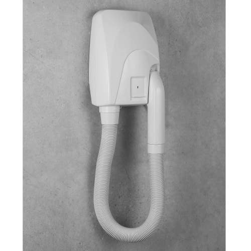 Immagine di Colombo Design CONTRACT asciugacapelli da parete con presa universale per rasoio 110/220 V, colore bianco B9993N