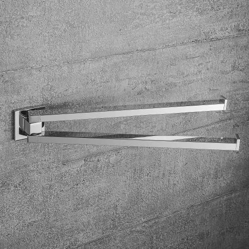 Immagine di Colombo Design BASICQ porta salvietta doppio a snodo, colore nero finitura opaco B37120NM