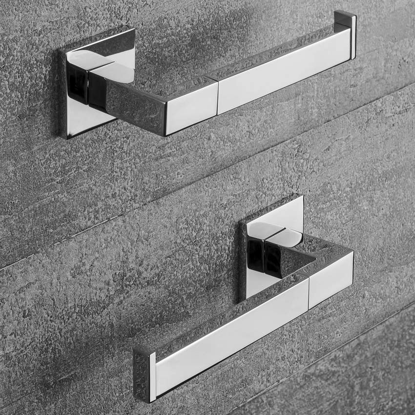 Immagine di Colombo Design BASICQ porta rotolo destro, finitura cromo B3708DCR