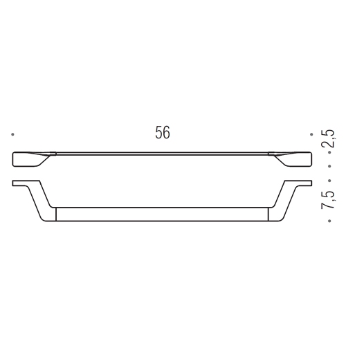 Immagine di Colombo Design ALIZÉ porta salviette L.56 cm, finitura cromo B25100CR