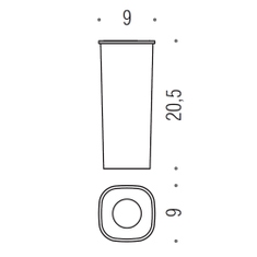 Immagine di Colombo Design RICAMBIO contenitore scovolo per porta scopino sospeso, vetro acidato naturale B25500-VAN