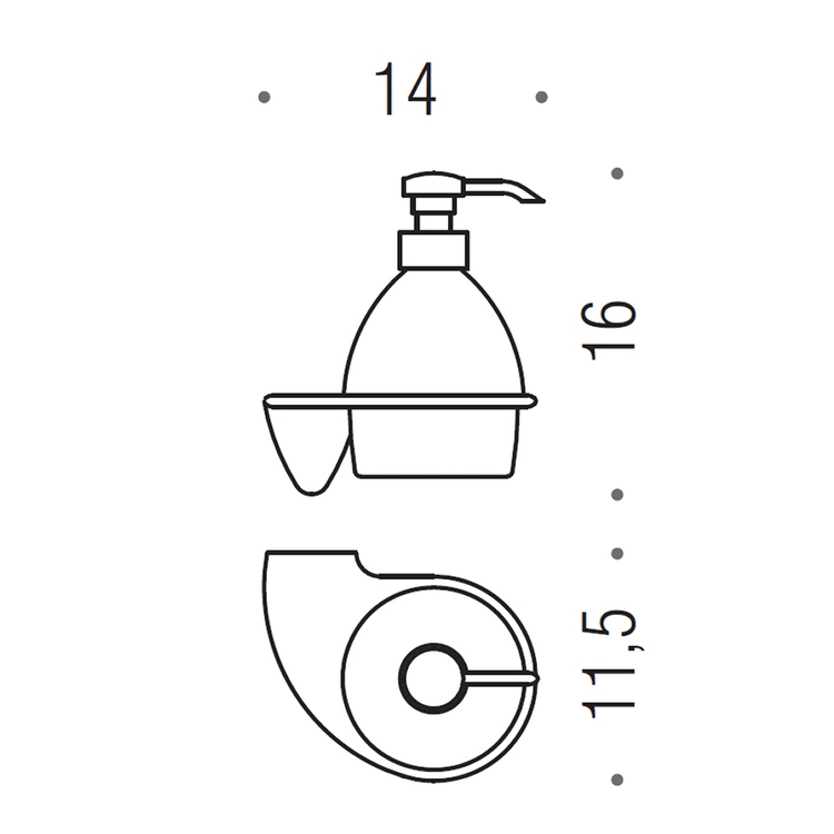 Colombo Design B93030CR-VAN KHALA dispenser a muro per sapone liquido,  finitura cromo