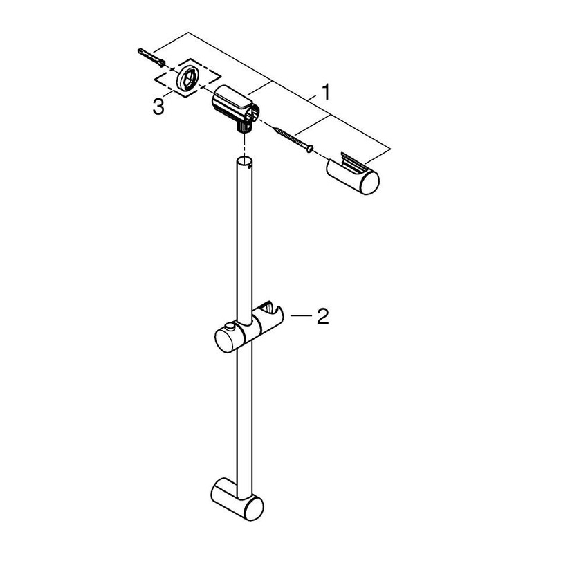 Grohe 27523000 New Tempesta Asta Doccia con Lunghezza 600mm, Cromo