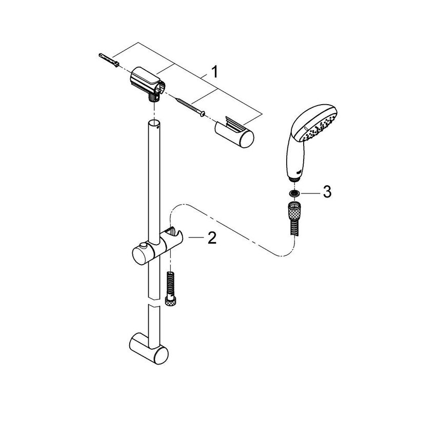 Immagine di Grohe New Tempesta 100 Set asta Doccia 2 Getti (asta 900Mm) 27646000