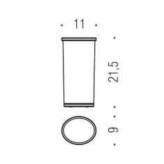 Immagine di Colombo Design RICAMBIO contenitore scovolo con base B28560CR-VAN
