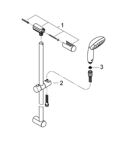 Immagine di Grohe New Tempesta 100 Set asta Doccia 2 Getti 27598000