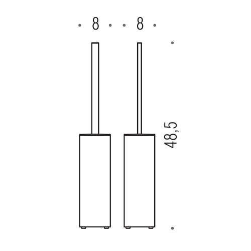 Immagine di Colombo Design LOOK porta scopino d'appoggio, finitura cromo  B16060CR