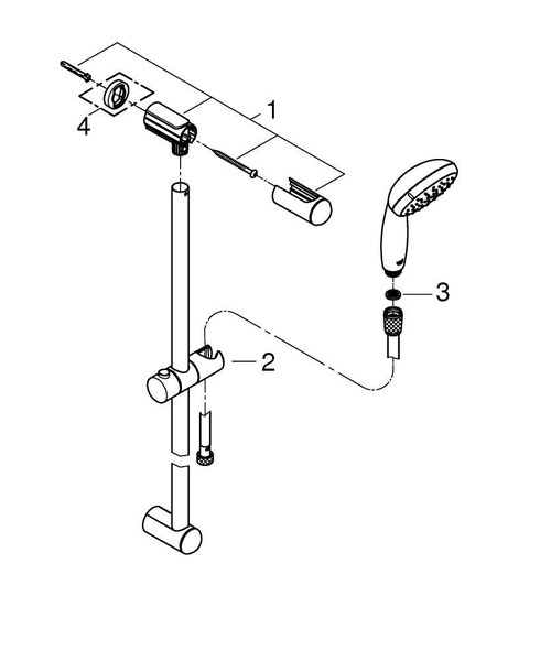 Immagine di Grohe New Tempesta 100 Set asta Doccia 2 Getti a Risparmio Idrico 2759800E