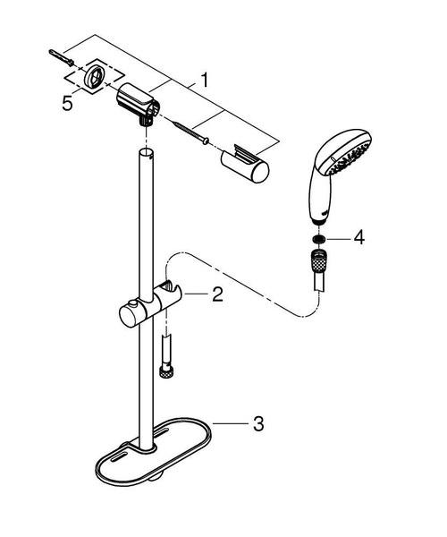 Immagine di Grohe New Tempesta 100 Set asta Doccia 4 Getti a Risparmio Idrico con Mensola 28436001