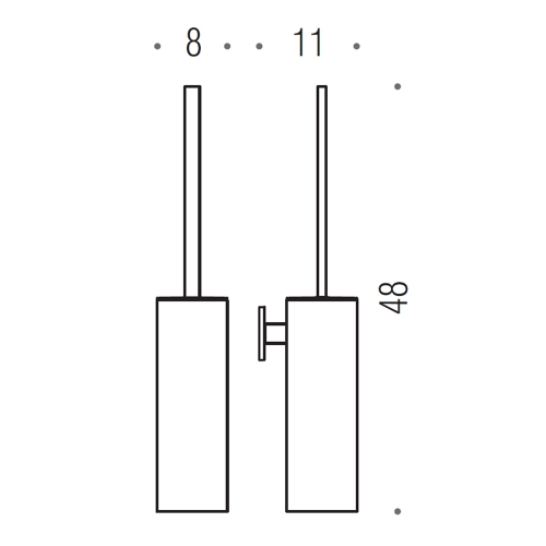 Immagine di Colombo Design LOOK porta scopino sospeso in ABS, finitura cromo  B16270CR