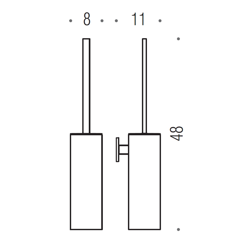 Immagine di Colombo Design LOOK porta scopino sospeso in ABS, finitura cromo  B16270CR