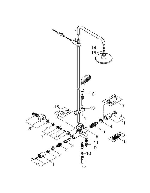 Colonna Doccia Grohe® Tempesta 160 con Miscelatore Termostatico e