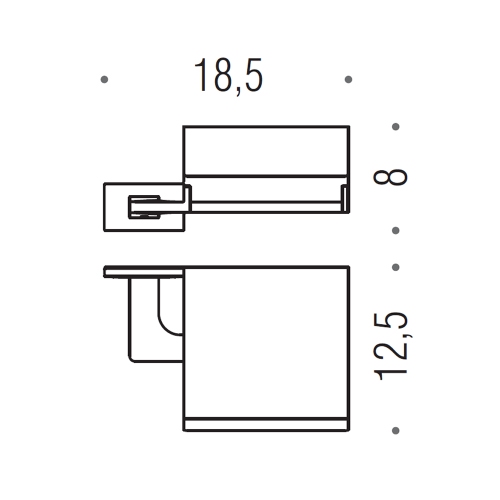 Immagine di Colombo Design LOOK set a muro con portascopino, porta rotolo coperto e appenditutto, finitura cromo SETLO002
