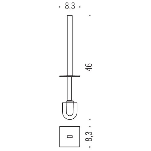 Immagine di Colombo Design RICAMBIO  manico con ciuffo, finitura cromo B16680CR
