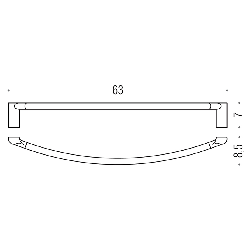 Immagine di Colombo Design LUNA porta salvietta L.63 cm, finitura cromo B01100CR